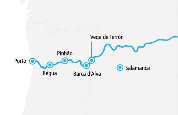 Route auf dem Douro